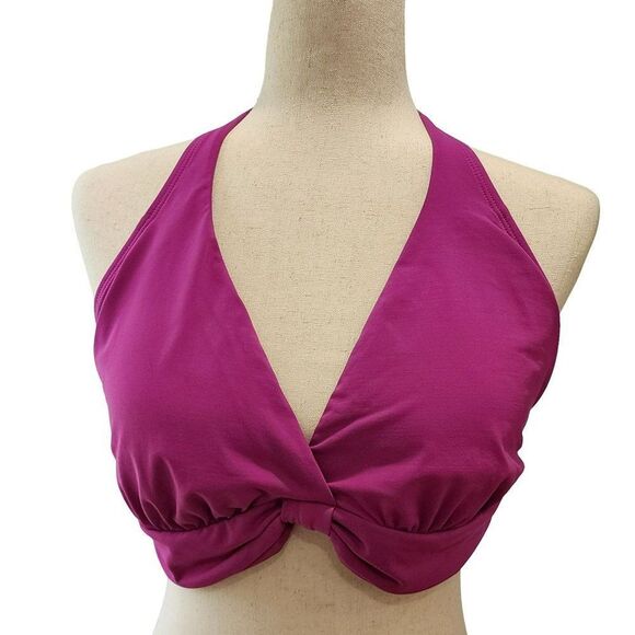 Perry Ellis Purple Halter Swim Bikini Top 38D / DD New - Picture 8 of 8